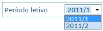 Filtro periodo letivo
